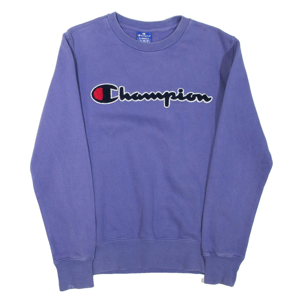 CHAMPION Womens Sweatshirt Purple Crew Neck XS