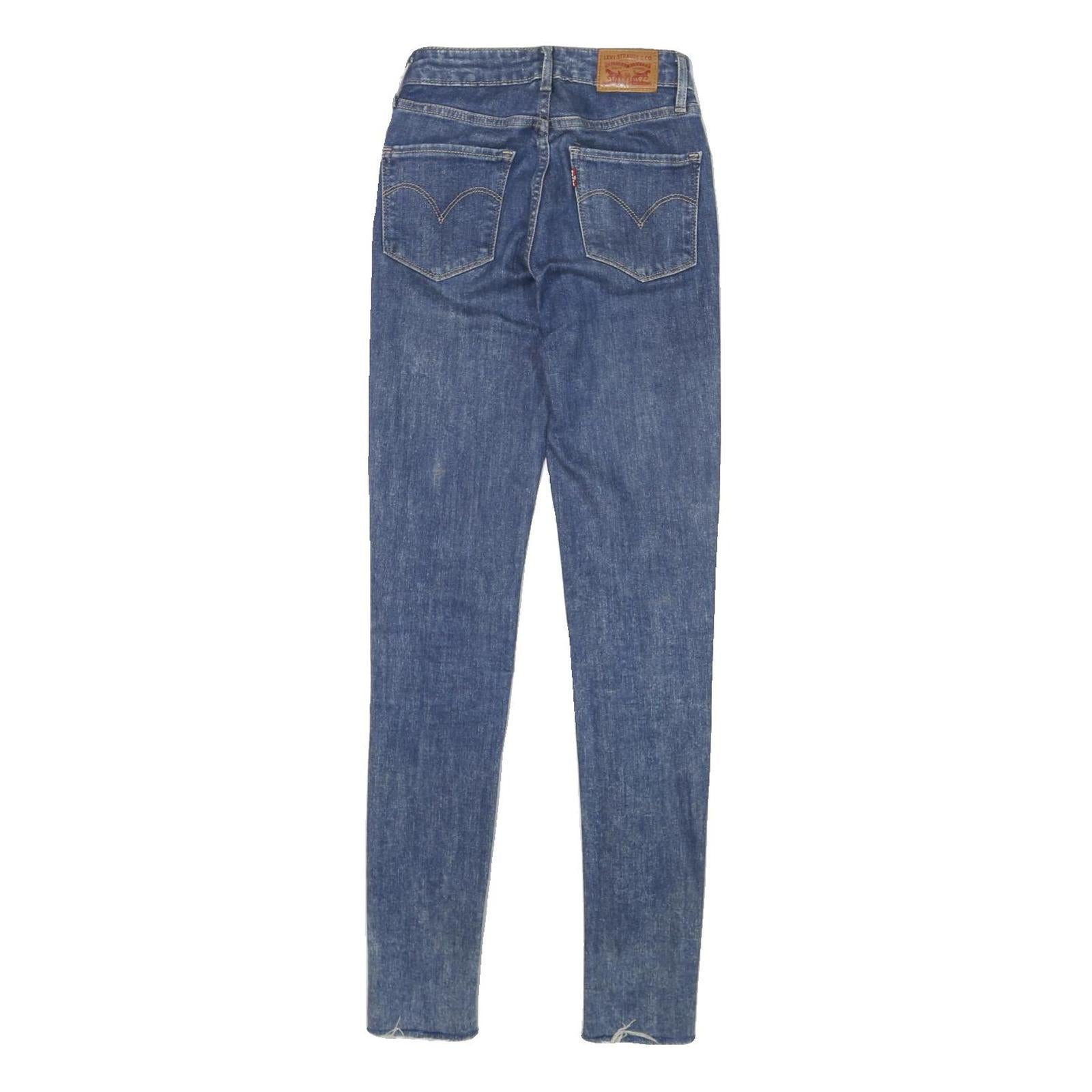LEVI'S 721 Womens Jeans Blue Slim Skinny Denim Medium W22 L30 Stretch Zip