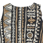 CANDA Womens Black & Brown Printed Sleeveless Round Neck Top L Stylish