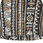 CANDA Womens Black & Brown Printed Sleeveless Round Neck Top L Stylish