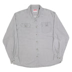 WRANGLER Mens Grey Shirt XL Cotton Blend Classic Button Down Two Pockets