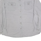 WRANGLER Mens Grey Shirt XL Cotton Blend Classic Button Down Two Pockets