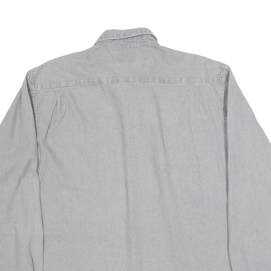 WRANGLER Mens Grey Shirt XL Cotton Blend Classic Button Down Two Pockets