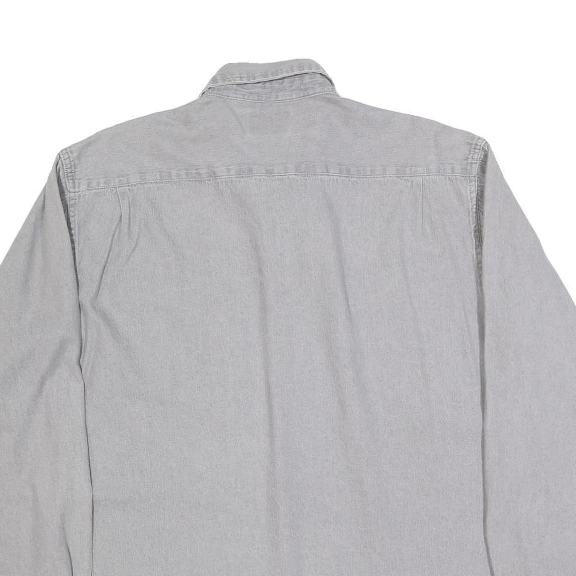 WRANGLER Mens Grey Shirt XL Cotton Blend Classic Button Down Two Pockets