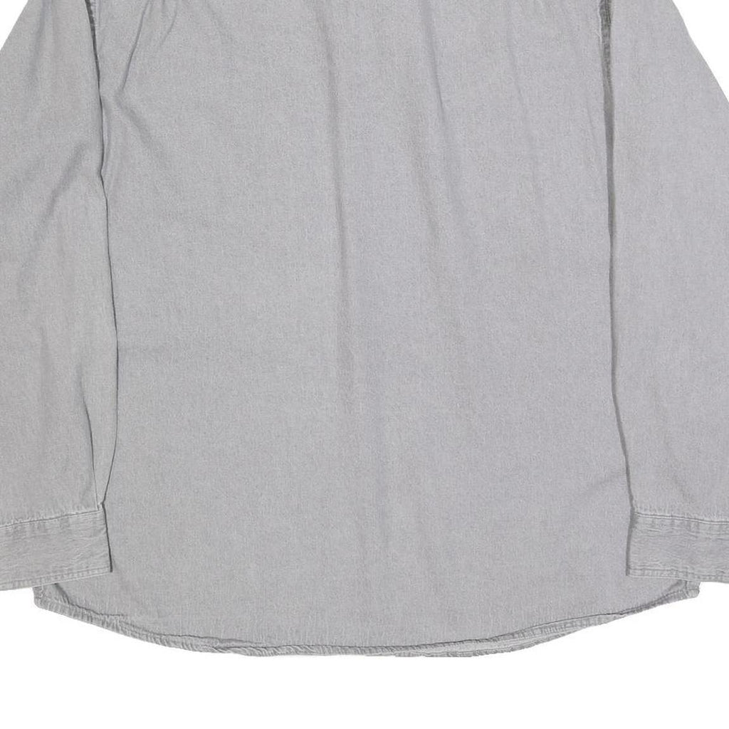 WRANGLER Mens Grey Shirt XL Cotton Blend Classic Button Down Two Pockets