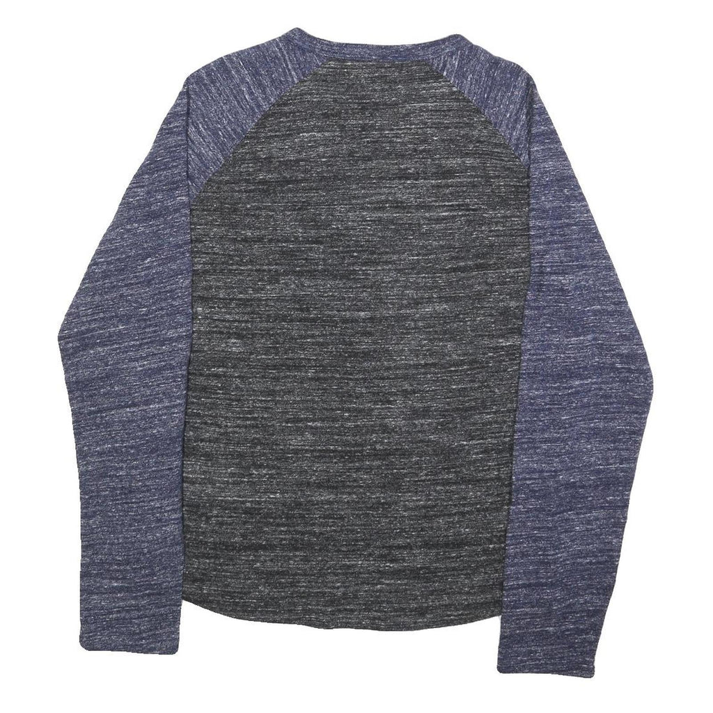 GAP Mens Blue & Grey Cotton Blend Patterned Jumper Crew Neck Basic Knit M Casual