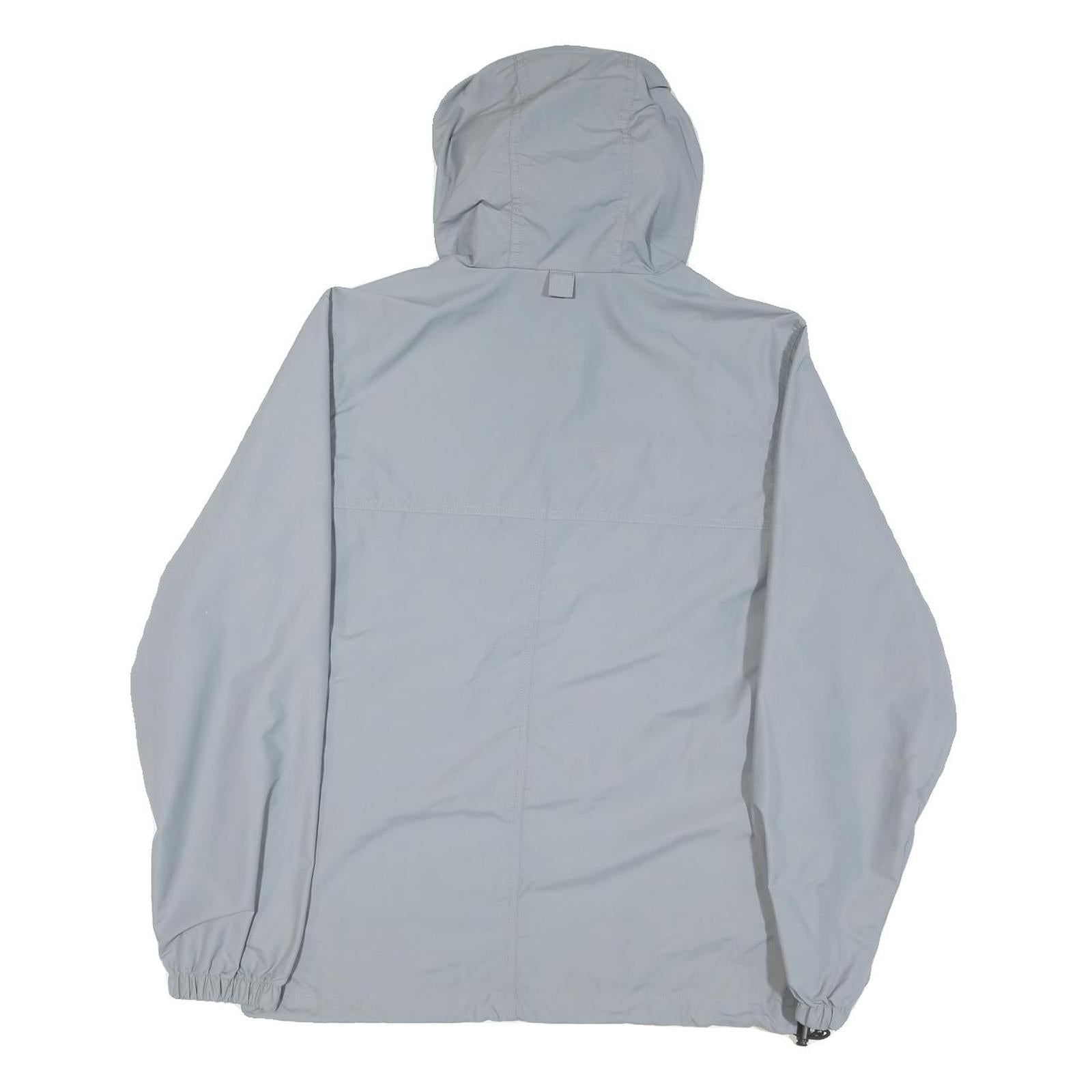 CARHARTT Mens Grey Hooded Jacket XS Nylon Plain Zip Outdoor Workwear Lightweight