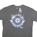 FANATICS Mens Grey NHL Logo Graphic T-Shirt XL Short Sleeve Crew Neck