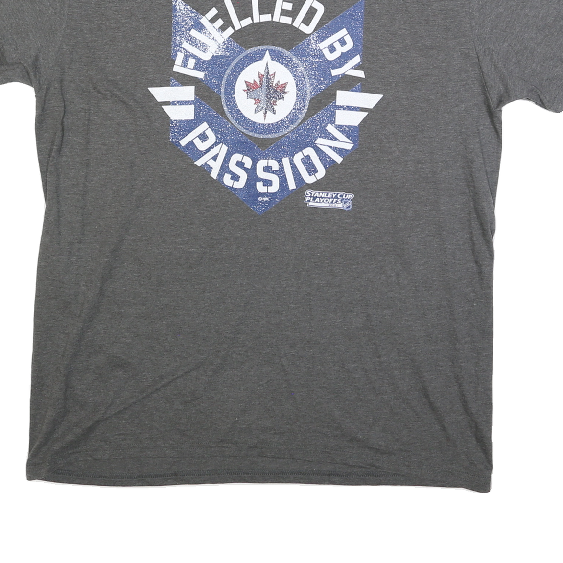 FANATICS Mens Grey NHL Logo Graphic T-Shirt XL Short Sleeve Crew Neck