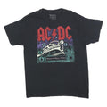 THE VINYL ICONS Mens Black AC/DC Rock N Roll Train Graphic T-Shirt M Crew Neck