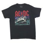 THE VINYL ICONS Mens Black AC/DC Rock N Roll Train Graphic T-Shirt M Crew Neck