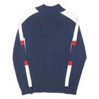 TOMMY HILFIGER Womens Navy Blue White & Red Colourblock Pattern Zip-Up Fashion