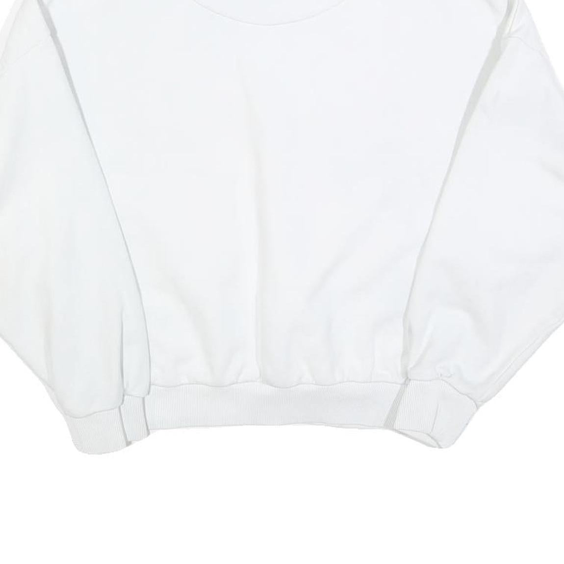 KARL KANI Womens White Black Logo Crew Neck XS Sweatshirt Cotton Blend Pullover