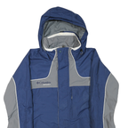 COLUMBIA Mens Blue & Grey Sport Outdoor Jacket L Polyester Blend Zip Hooded