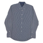 TOMMY HILFIGER Mens Blue & White Striped Shirt XL Button-Down Slim Fit Cotton