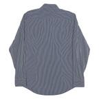 TOMMY HILFIGER Mens Blue & White Striped Shirt XL Button-Down Slim Fit Cotton