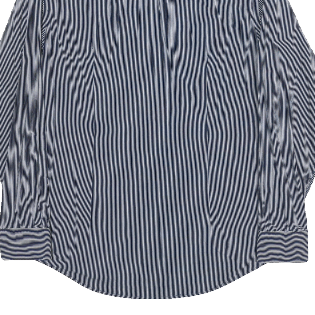 TOMMY HILFIGER Mens Blue & White Striped Shirt XL Button-Down Slim Fit Cotton