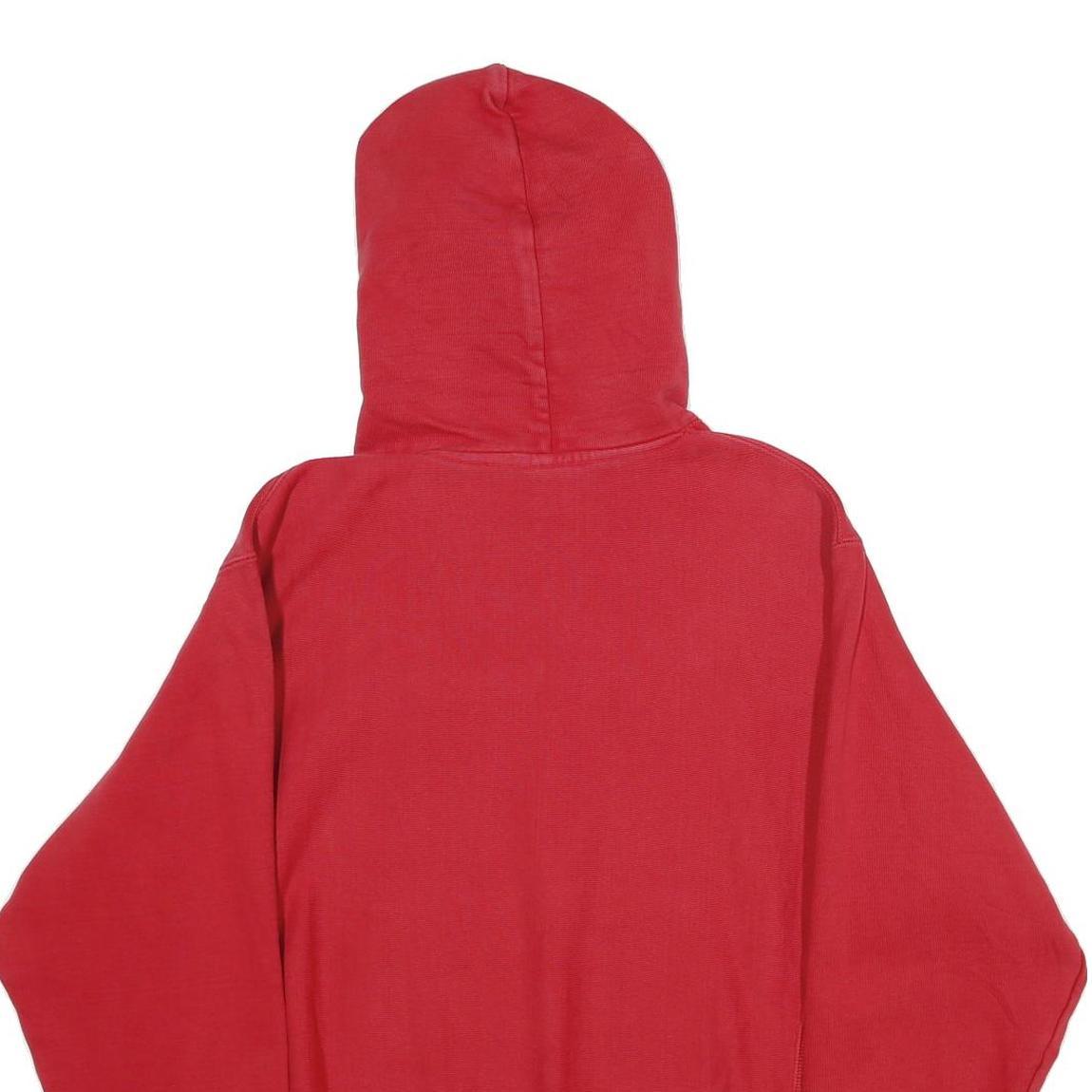 CHAMPION REVERSE WEAVE Mens Red Hoodie M Classic Pullover Cotton Blend