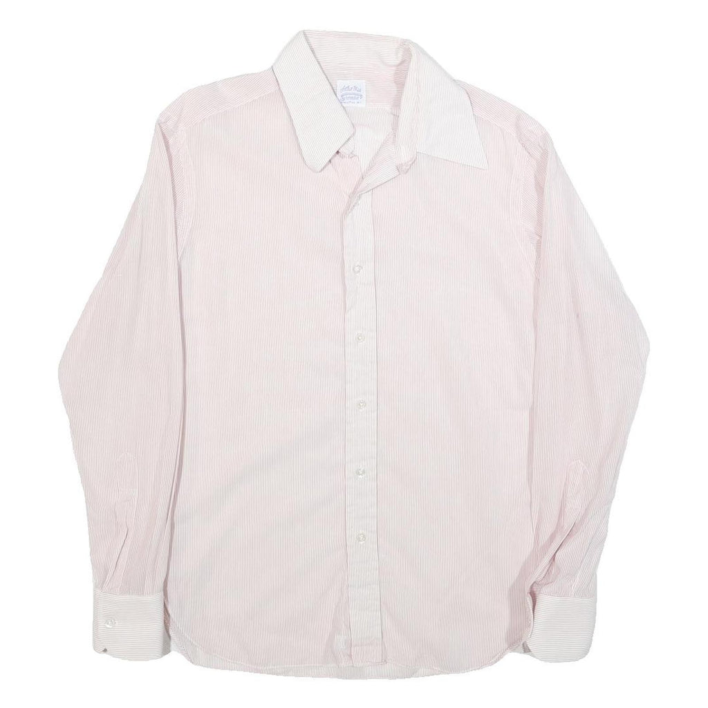 ARTHUR SLUCK Mens Pink & White Striped Shirt M Cotton Blend Classic Style