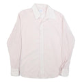 ARTHUR SLUCK Mens Pink & White Striped Shirt M Cotton Blend Classic Style
