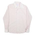 ARTHUR SLUCK Mens Pink & White Striped Shirt M Cotton Blend Classic Style