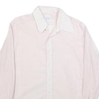 ARTHUR SLUCK Mens Pink & White Striped Shirt M Cotton Blend Classic Style