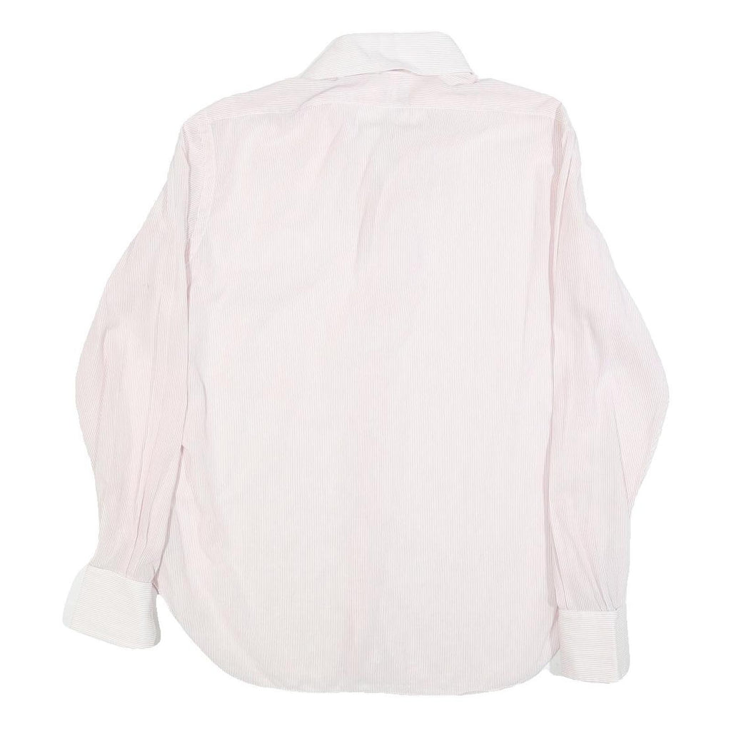 ARTHUR SLUCK Mens Pink & White Striped Shirt M Cotton Blend Classic Style
