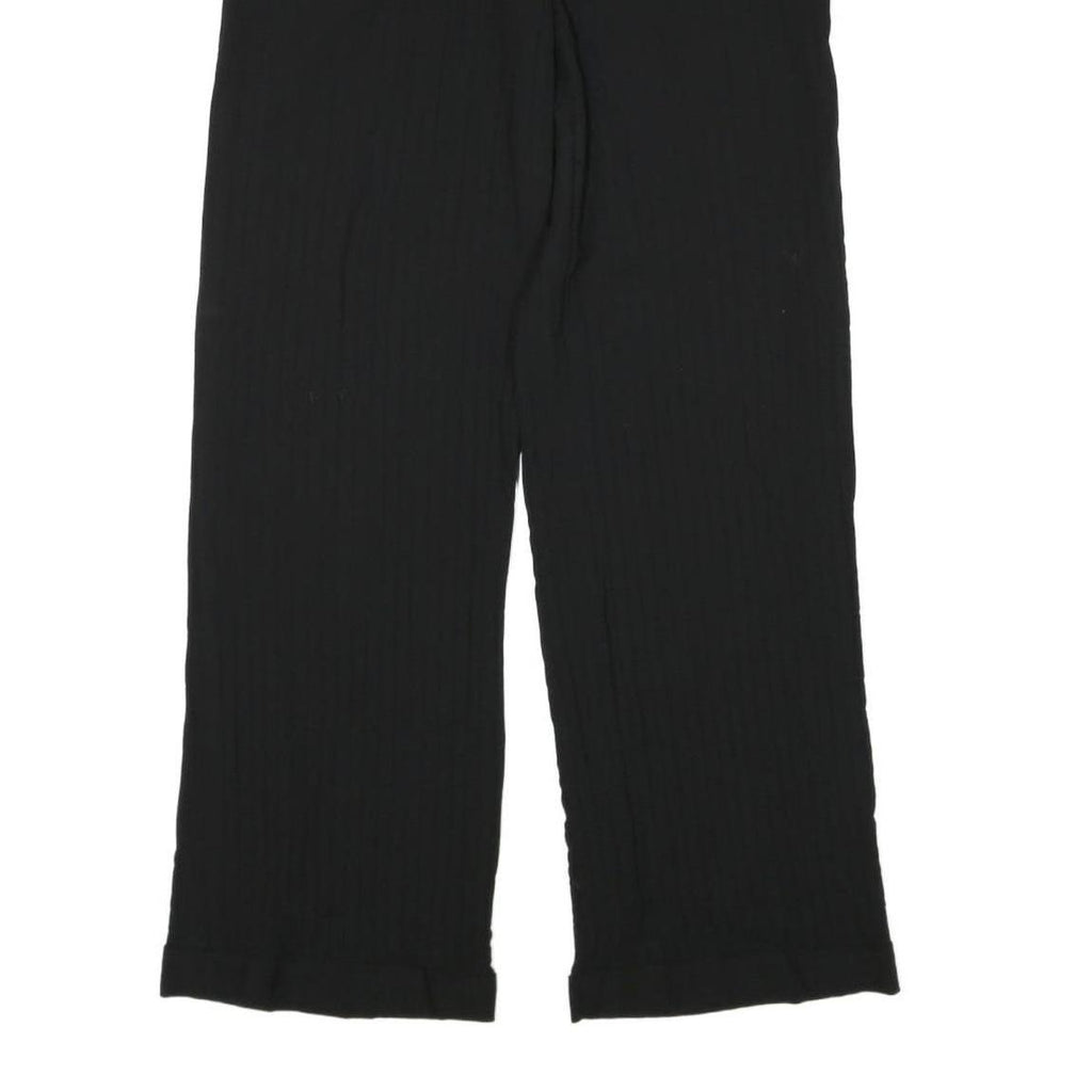 MAX MARA Womens Cotton Blend Black Relaxed Wide-Leg Trousers W26 L28 Elegant