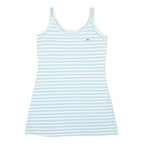 LACOSTE Womens Blue & White Stripe Vest XL Cotton Blend Sleeveless Casual Summer