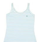 LACOSTE Womens Blue & White Stripe Vest XL Cotton Blend Sleeveless Casual Summer