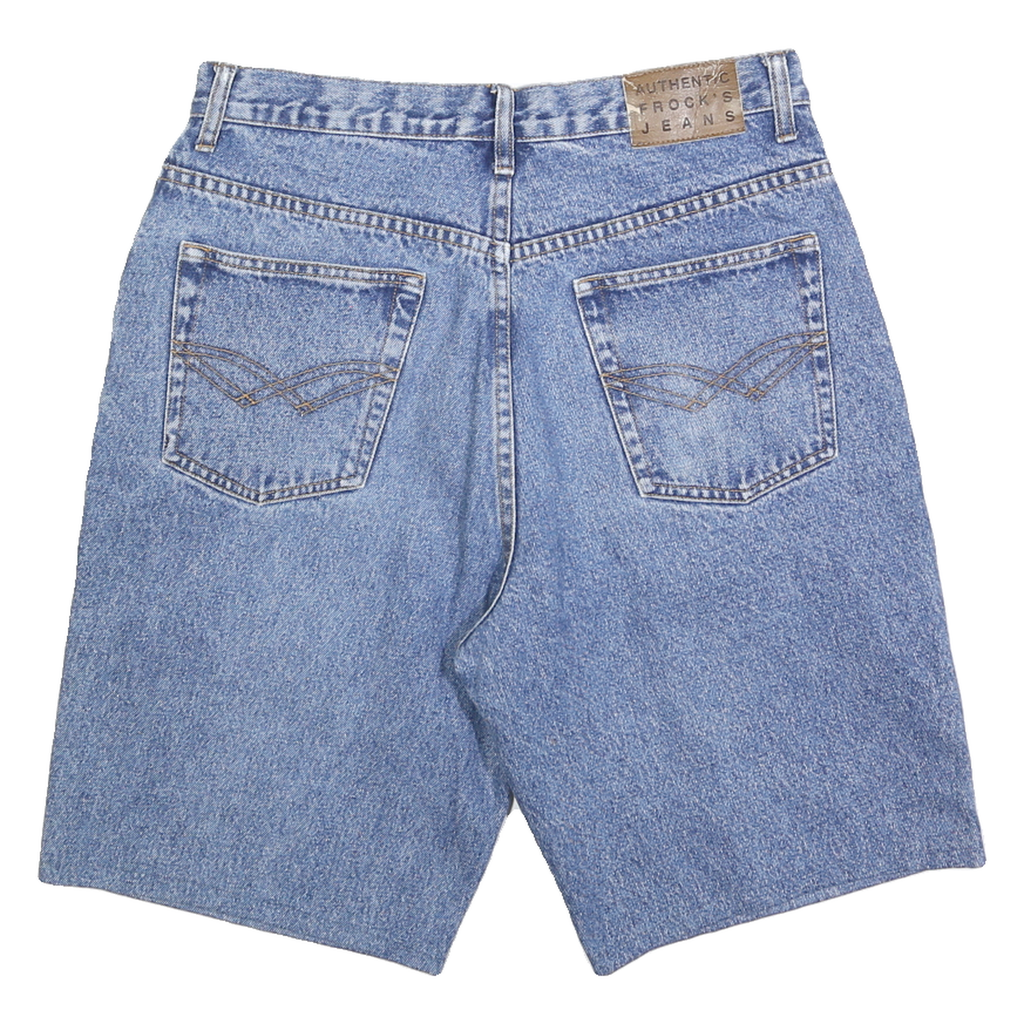 FROCKS Mens Denim Blue Casual Shorts M W30 Classic Fit Zip Closure Pocket Detail