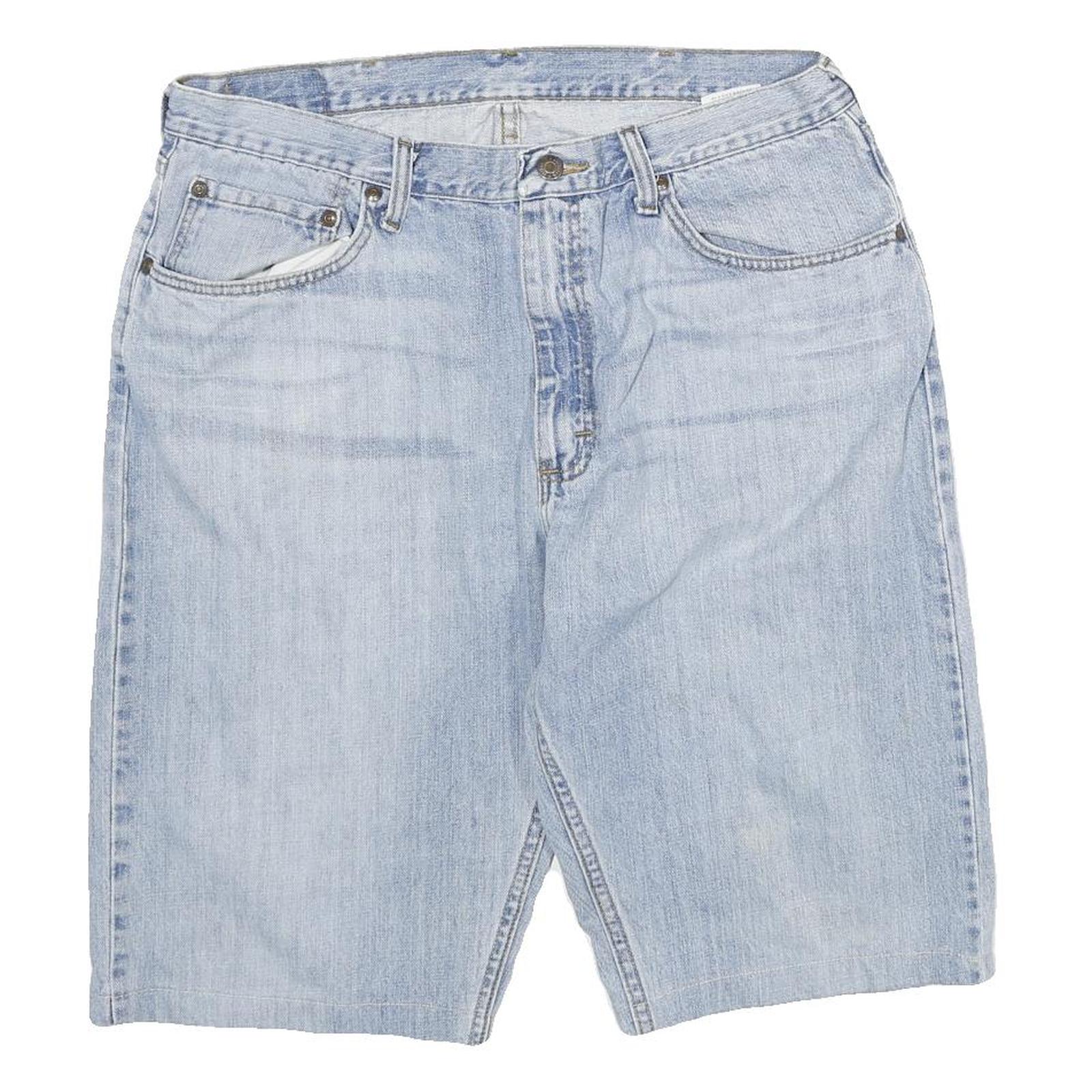 WRANGLER Mens Light Blue Denim Shorts 2XL W34 Classic Cotton Blend Summer