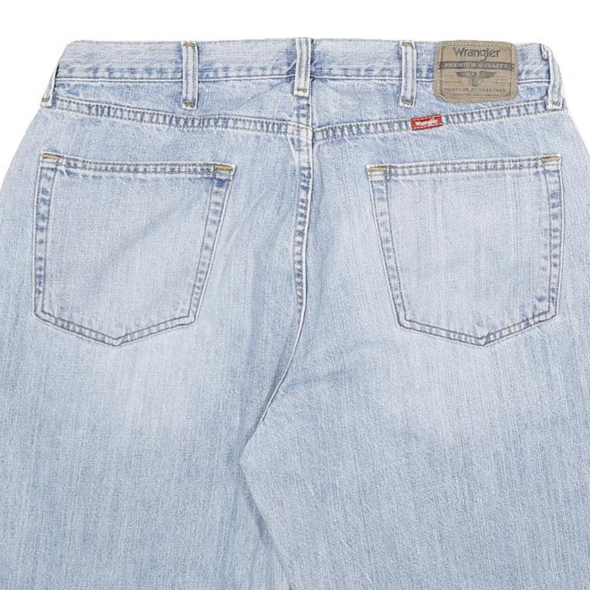 WRANGLER Mens Light Blue Denim Shorts 2XL W34 Classic Cotton Blend Summer