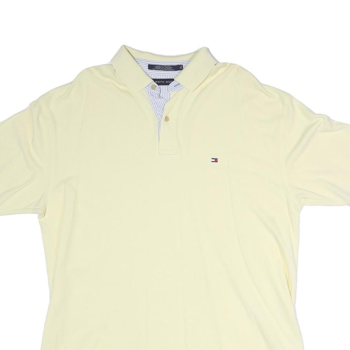 TOMMY HILFIGER Mens Yellow Basic Cotton Polo Shirt XL Short Sleeve Casual