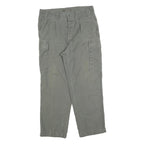 Mens Cotton Green Button Closure Cargo Pocket Regular Fit Trousers W34 L25