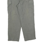 Mens Cotton Green Button Closure Cargo Pocket Regular Fit Trousers W34 L25