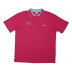 SLAZENGER Mens Red & Turquoise Polo Shirt XL Cotton Blend Short Sleeve Sport