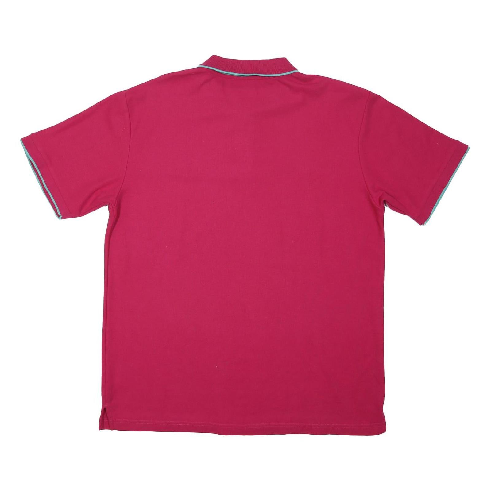 SLAZENGER Mens Red & Turquoise Polo Shirt XL Cotton Blend Short Sleeve Sport
