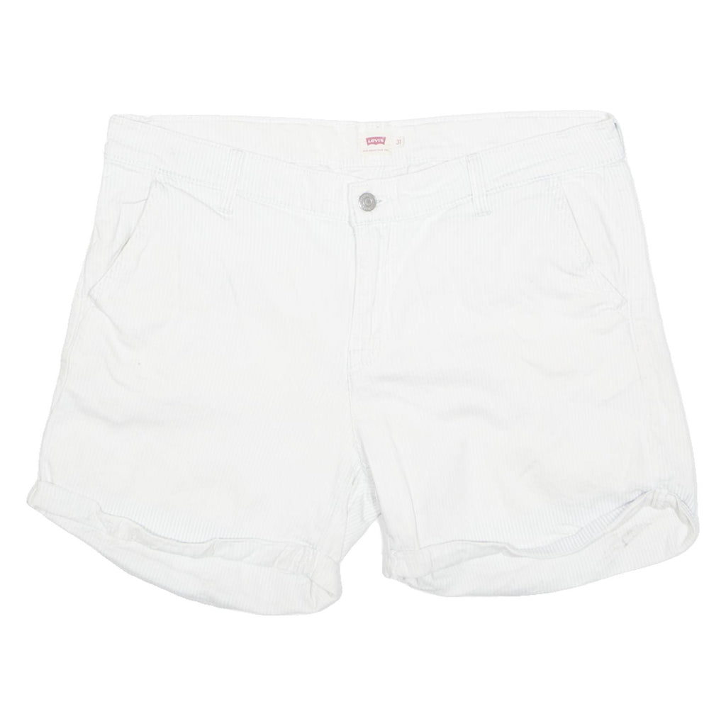 LEVI'S Turn Up Womens Chino Shorts White Striped L W36