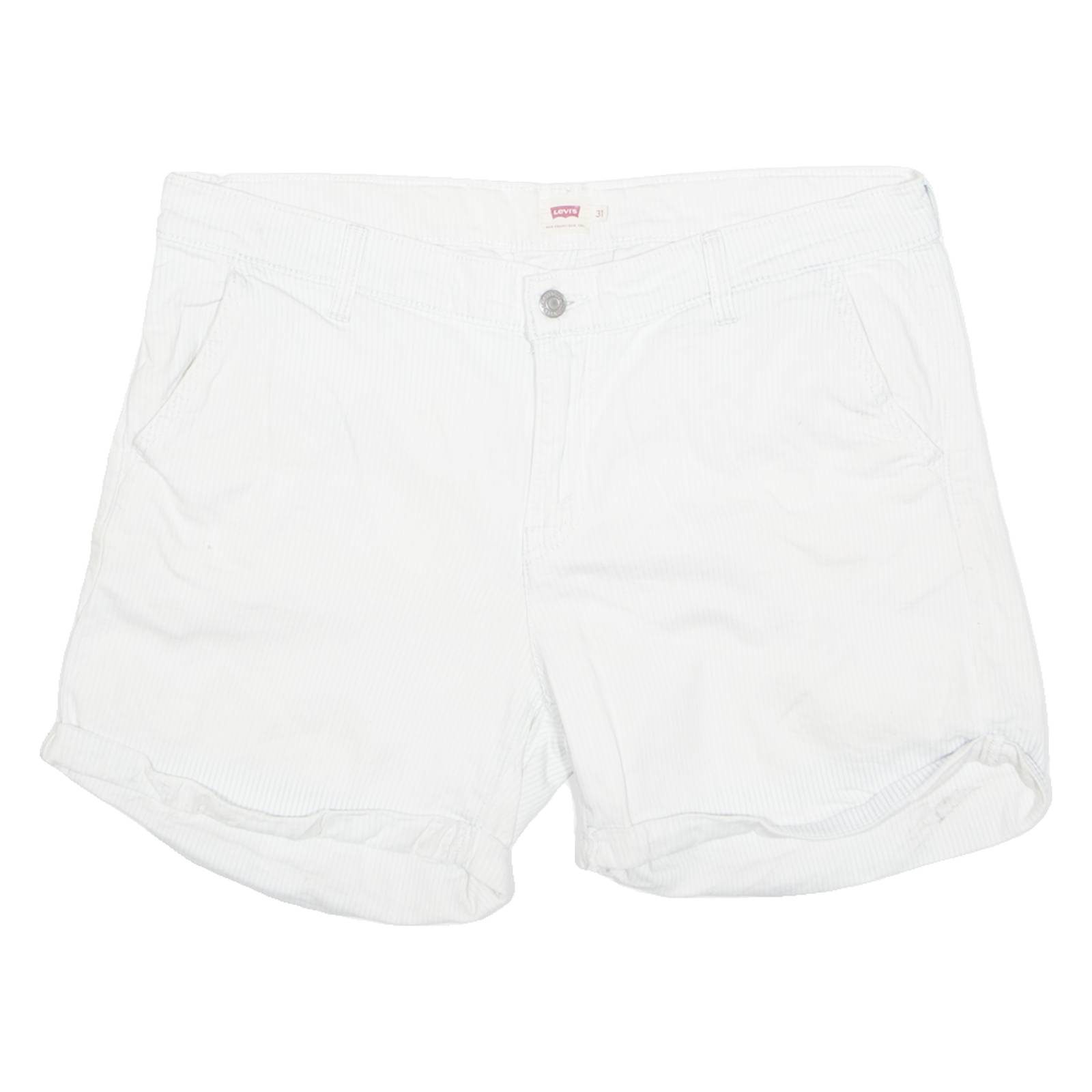LEVI'S Turn Up Womens Chino Shorts White Striped L W36