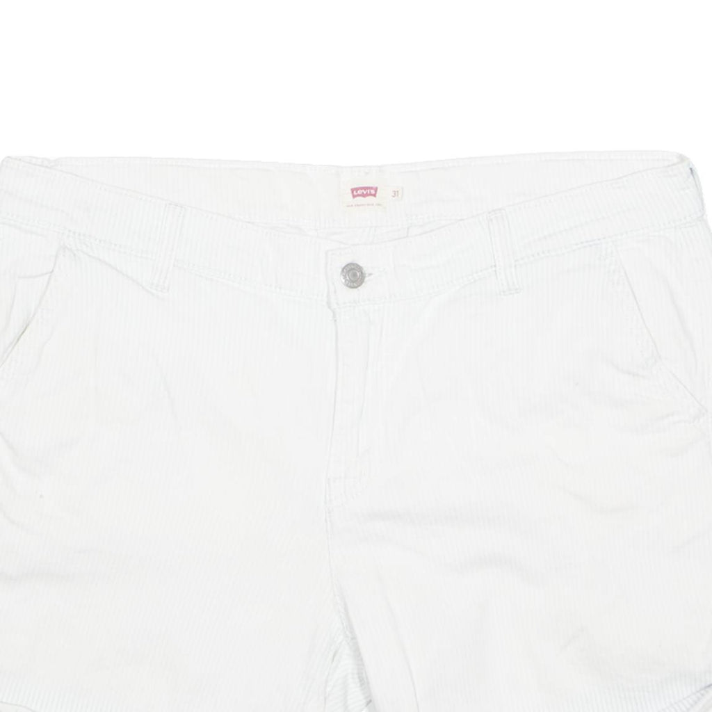 LEVI'S Turn Up Womens Chino Shorts White Striped L W36