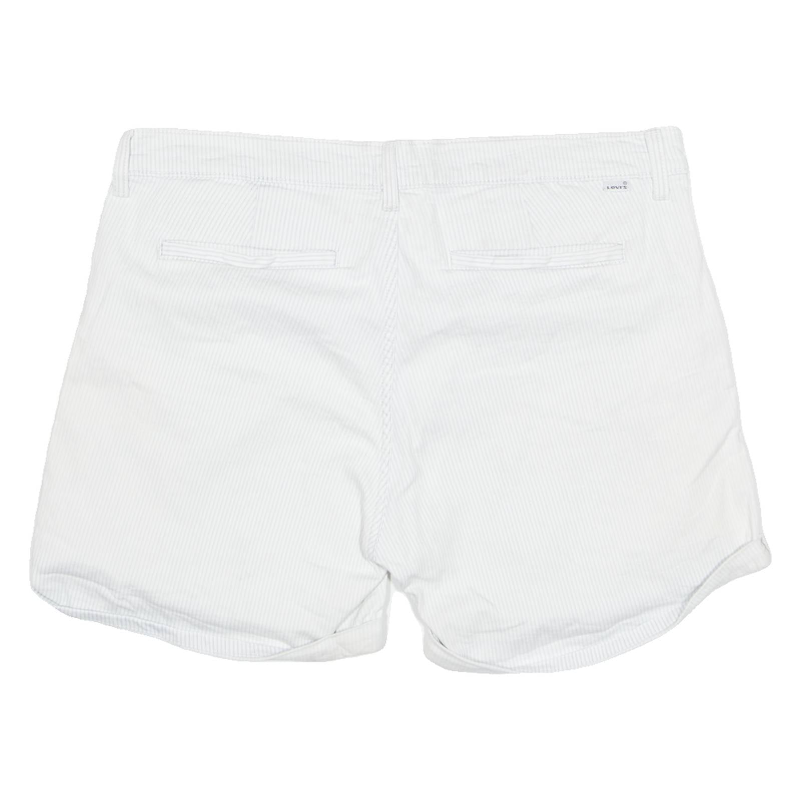 LEVI'S Turn Up Womens Chino Shorts White Striped L W36