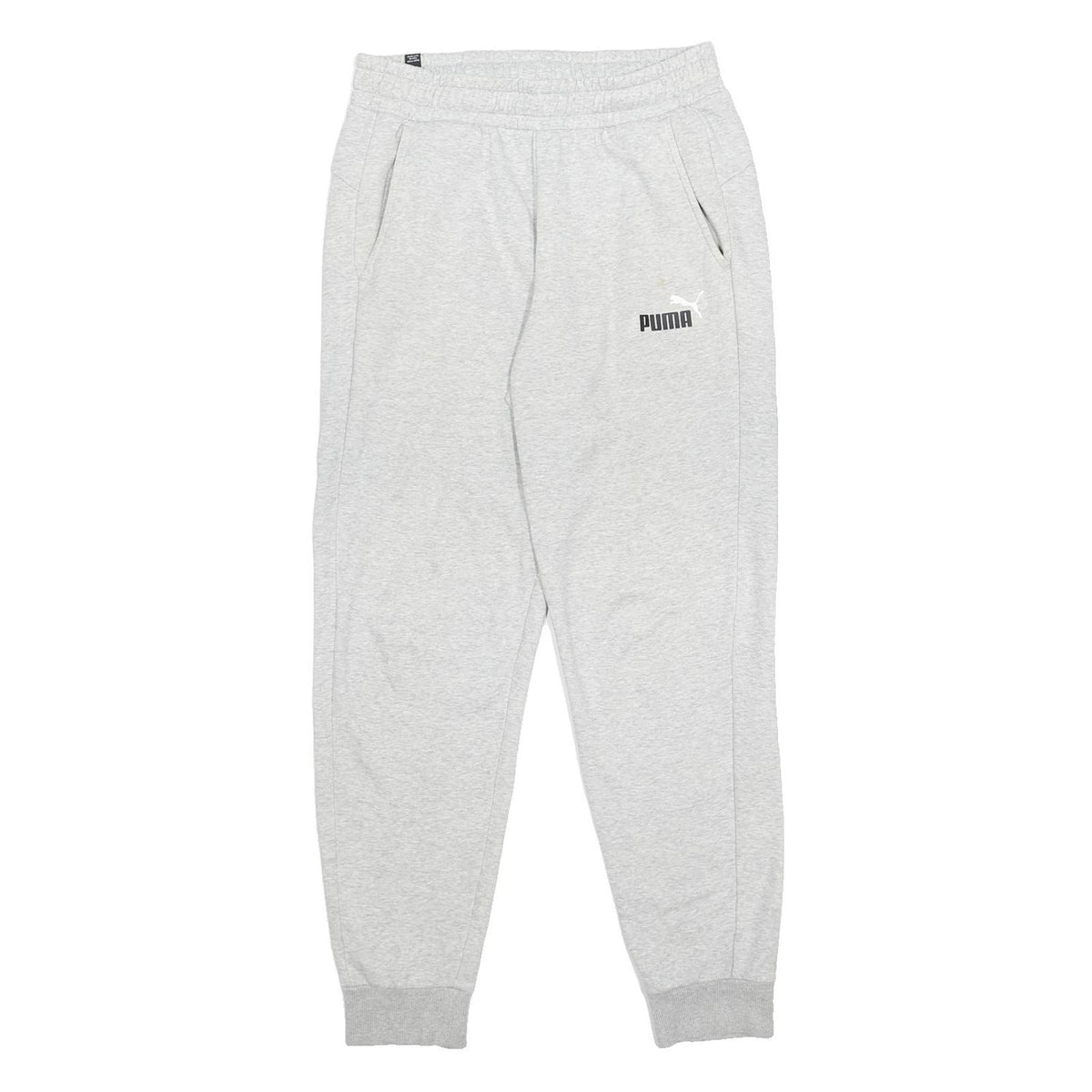 PUMA Mens Joggers Light Grey Cotton Blend Slim Tapered M W28 L29 Casual Wear