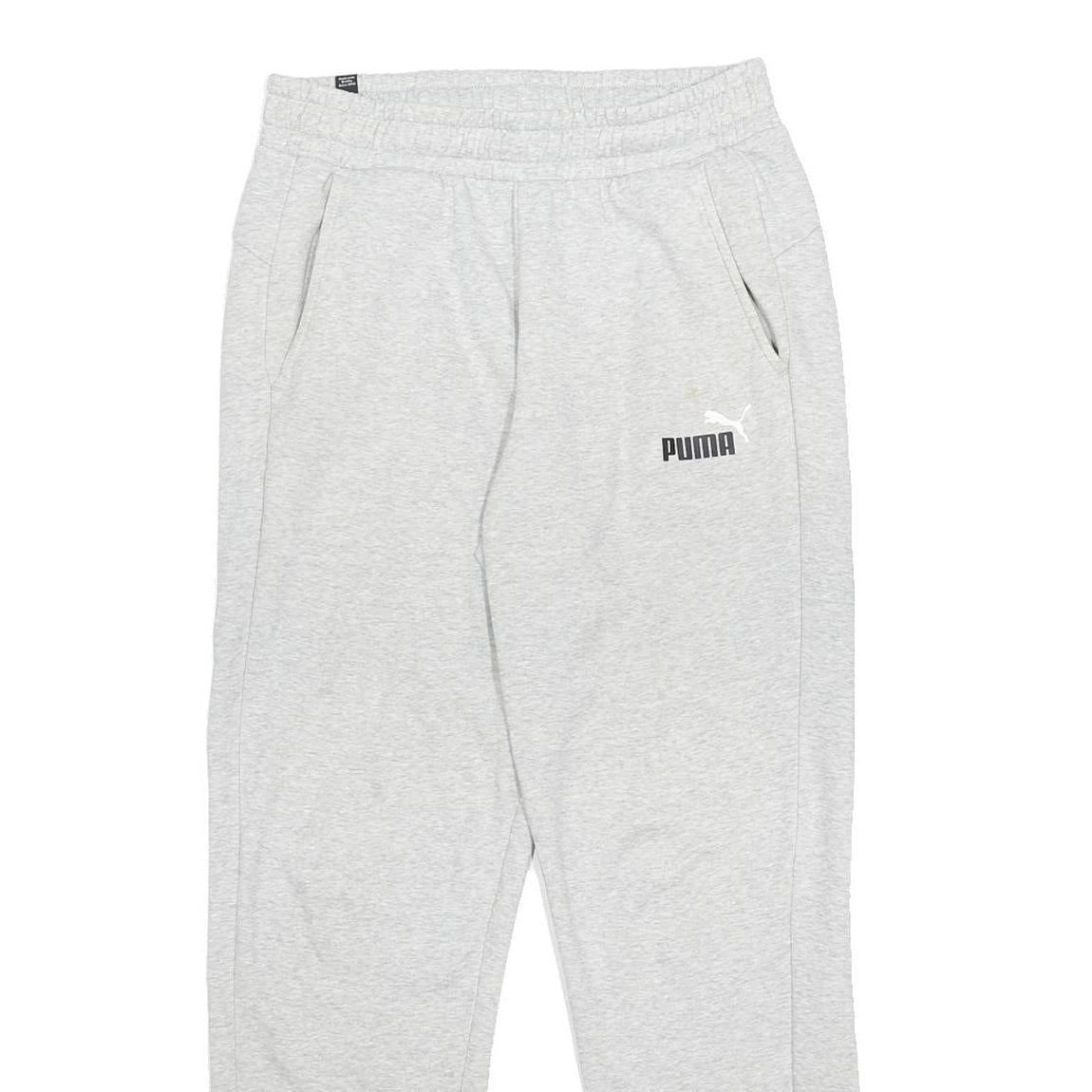 PUMA Mens Joggers Light Grey Cotton Blend Slim Tapered M W28 L29 Casual Wear