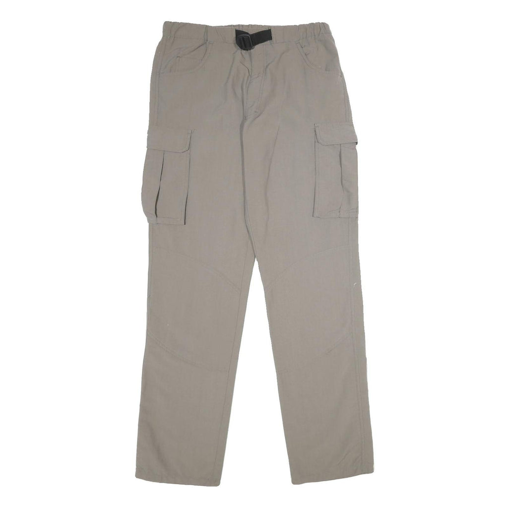 BIG PACK Mens Beige Regular Fit Drawstring Cargo Trousers W30 L34 Outdoor Casual