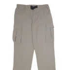 BIG PACK Mens Beige Regular Fit Drawstring Cargo Trousers W30 L34 Outdoor Casual