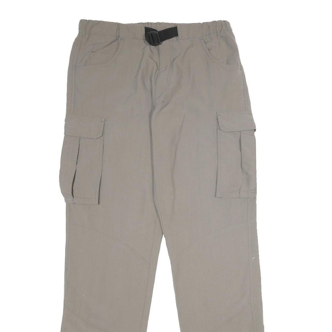 BIG PACK Mens Beige Regular Fit Drawstring Cargo Trousers W30 L34 Outdoor Casual