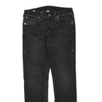 TRUE RELIGION Womens Regular Black Denim Jeans W32 L32 Stylish Cotton Blend Zip