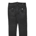 TRUE RELIGION Womens Regular Black Denim Jeans W32 L32 Stylish Cotton Blend Zip