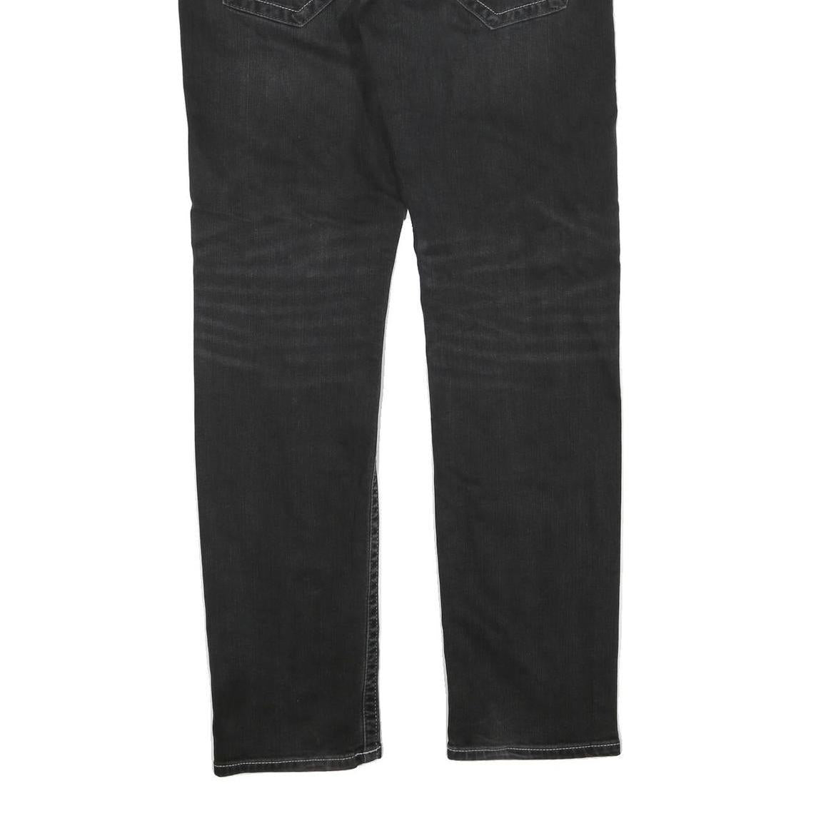 TRUE RELIGION Womens Regular Black Denim Jeans W32 L32 Stylish Cotton Blend Zip
